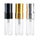 3ml Small Cosmetic Glass Bottles Golden Or Silver Cap For Perfume / Lotion