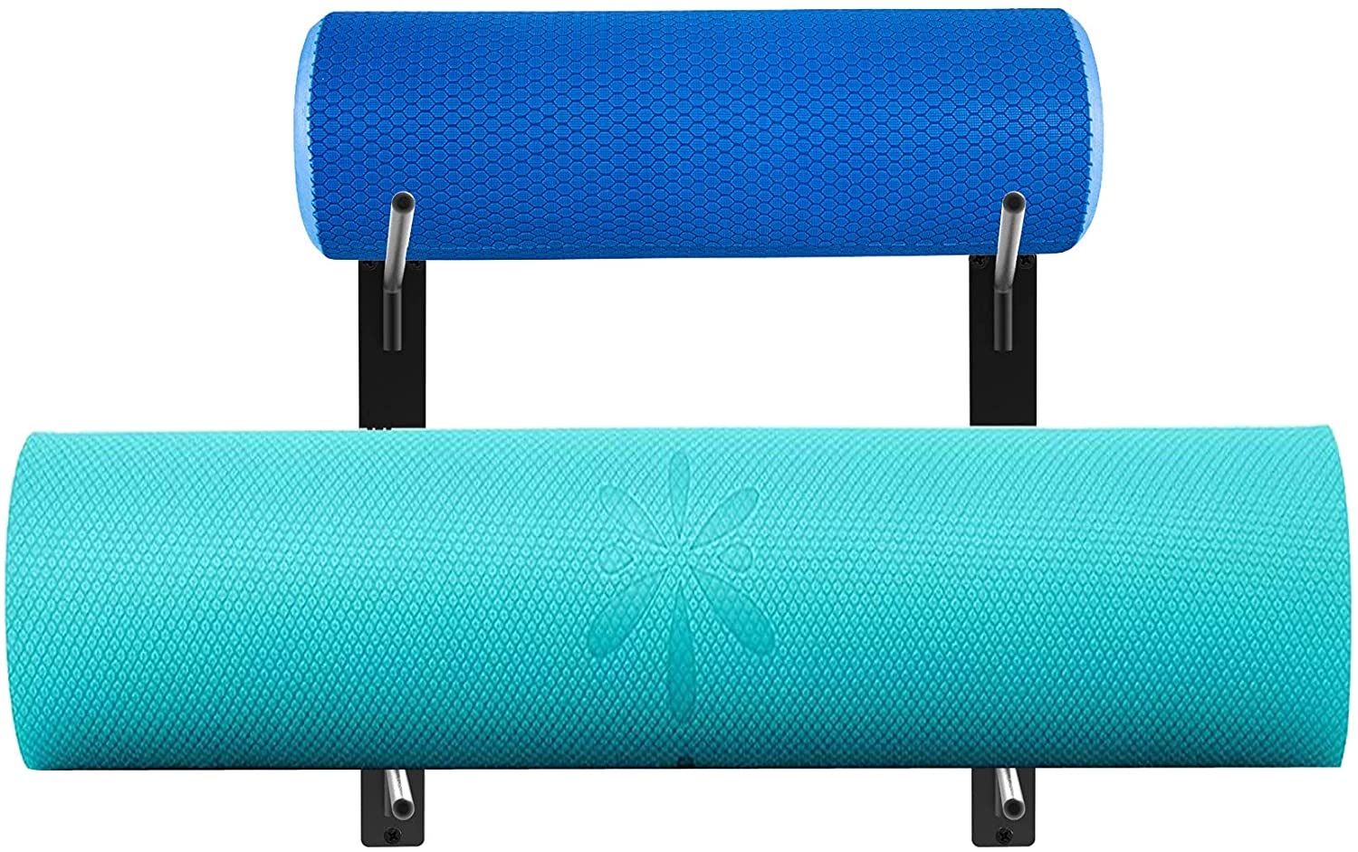 Wall Mount Yoga Mat Foam Roller Towel Rack Hanging Yoga Strap Hook