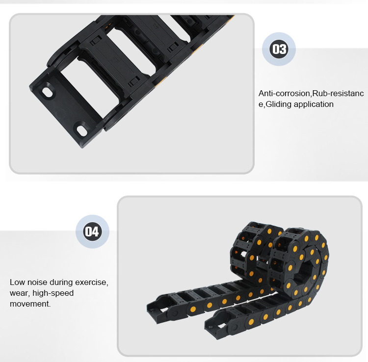 40*55mm Outer Hole Size CNC Machine Engineering Cable Carrier Drag Chain
