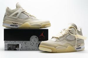 Quality Uabat Jordan 4 Retro Off-White Sail, CV9388-100 wholesale