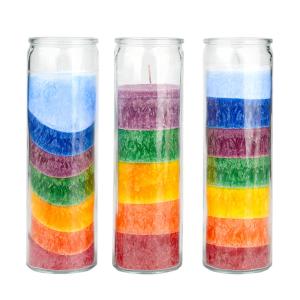 Quality Glass Jar Scented Rainbow 7 Day Prayer Chakra Candles wholesale