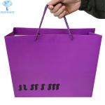 Exhibition Purple Grey Cardboard CCNB Gift Bags With Handles Spot UV