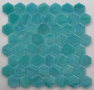 Quality SH4463 Hexagonal Shape Iridescent Glass Mosaic wholesale