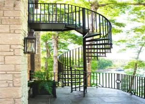 Quality Exterior Space Saving Spiral Staircase , Decorative Spiral Staircase No Welding wholesale