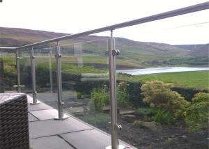 Quality Flooring Mounted Stainless Steel And Glass Railing Systems Mirror / Satin Finish wholesale