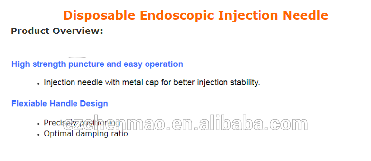 Disposable Injection Needle For Endoscope with CE certificate