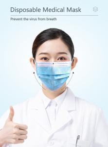 Quality BFE 99% Medical 3 Ply Antiviral Disposable Face Mask wholesale