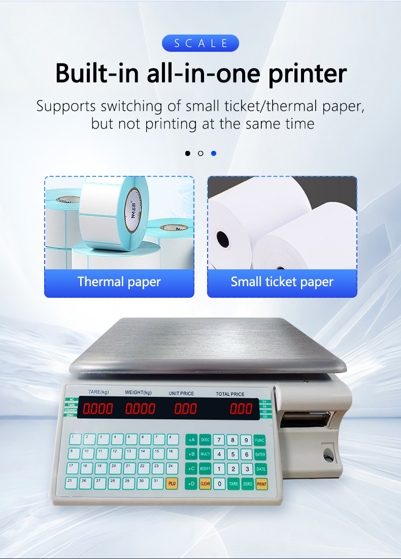 SOHE SHW-TMA Barcode Table Scale Cash Register Durable Stainless Steel Design with 1