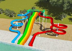 Quality Commercial Water Park Design Slides , Spiral FRP Water Play Design wholesale