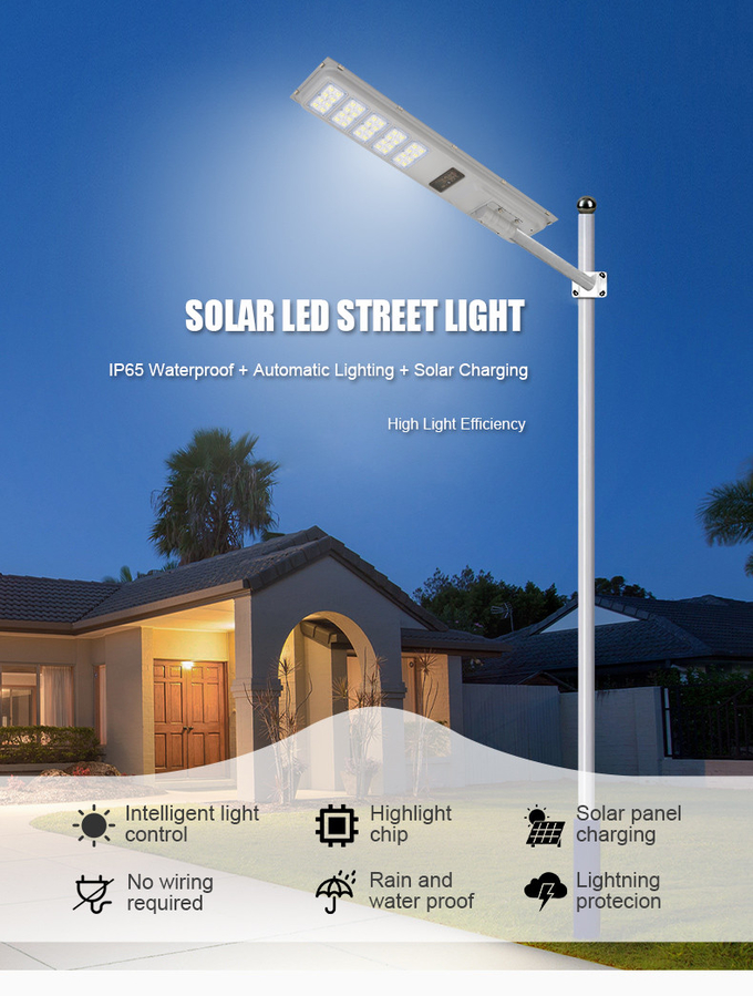 Outdoor 180lm/W Pathway Solar Street Garden Lights with 2160lm±5% Lumen