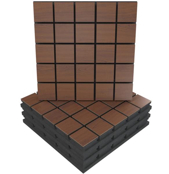 Polyester Fiber Soundproof Wall Boards Wood Slat Acoustic Panels For Inner