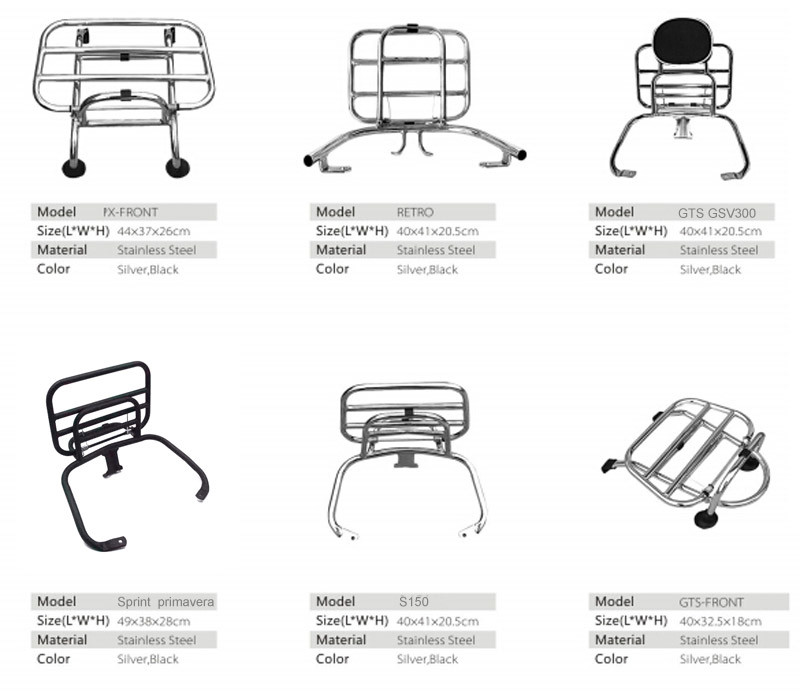 Front / Rear Luggage Rack Chrome Plated For Piaggio Vespa GTS Sprint LX S Privamera