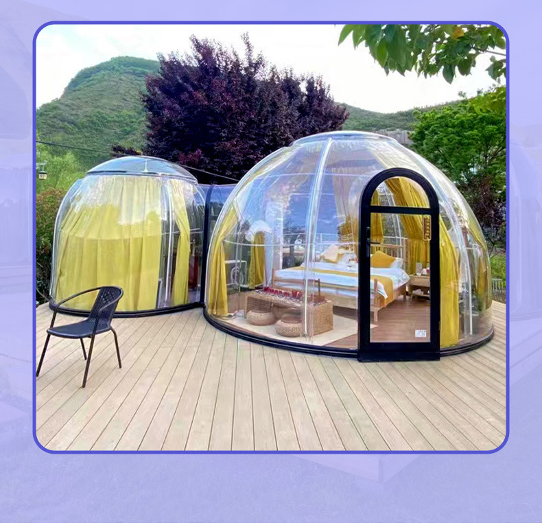 Camping Home One room one bathroom transparent star empty room Windproof rain outdoor camping tent restaurant dessert house