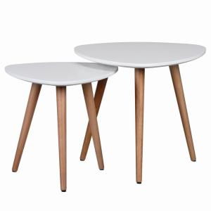 Quality White Round Solid Beech Wood Coffee Table MDF Top wholesale