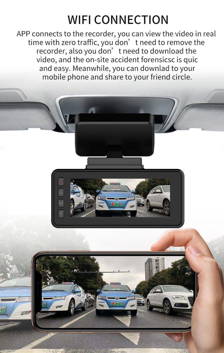 APP 4K Dash Camera Night Vision Wifi 4k Dash Cam With GPS
