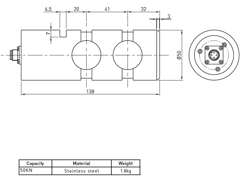 Miniature Hydraulic Shear Pin Type Load Cell Strain Gauge Force Sensor