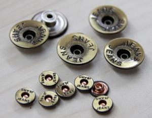 Quality Brass Matt / Aluminium Custom Clothing Buttons Round For Jeans wholesale