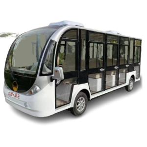 Quality White Color Electric Mini Sightseeing Bus EV With Road Tires 14 Passengers wholesale