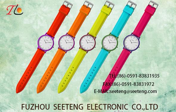 wholesale Pu watch Round dial alloy case quartz watch fashion watch pu strap