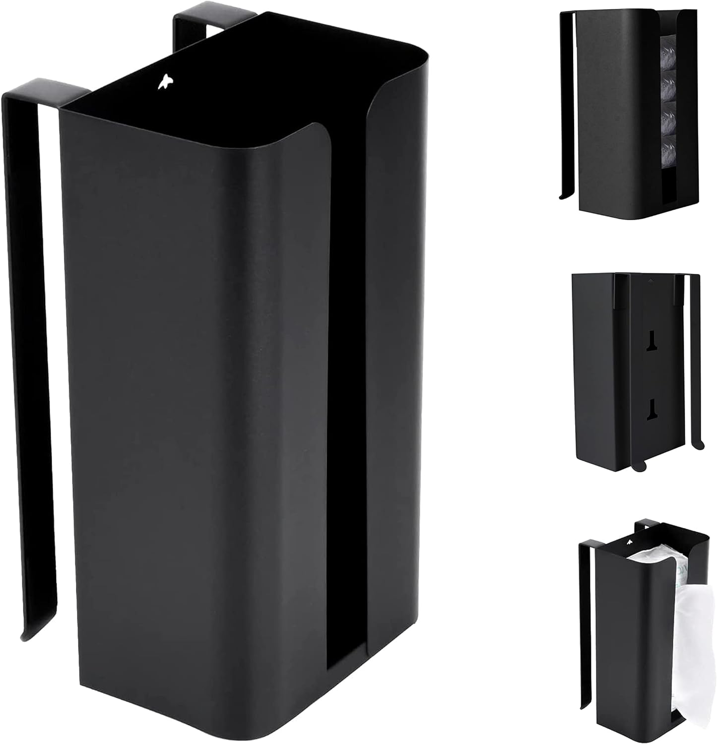 Hanging Tissue Case Black Under Cabinet Paper Box Holder Kitchen Door Storage Solution