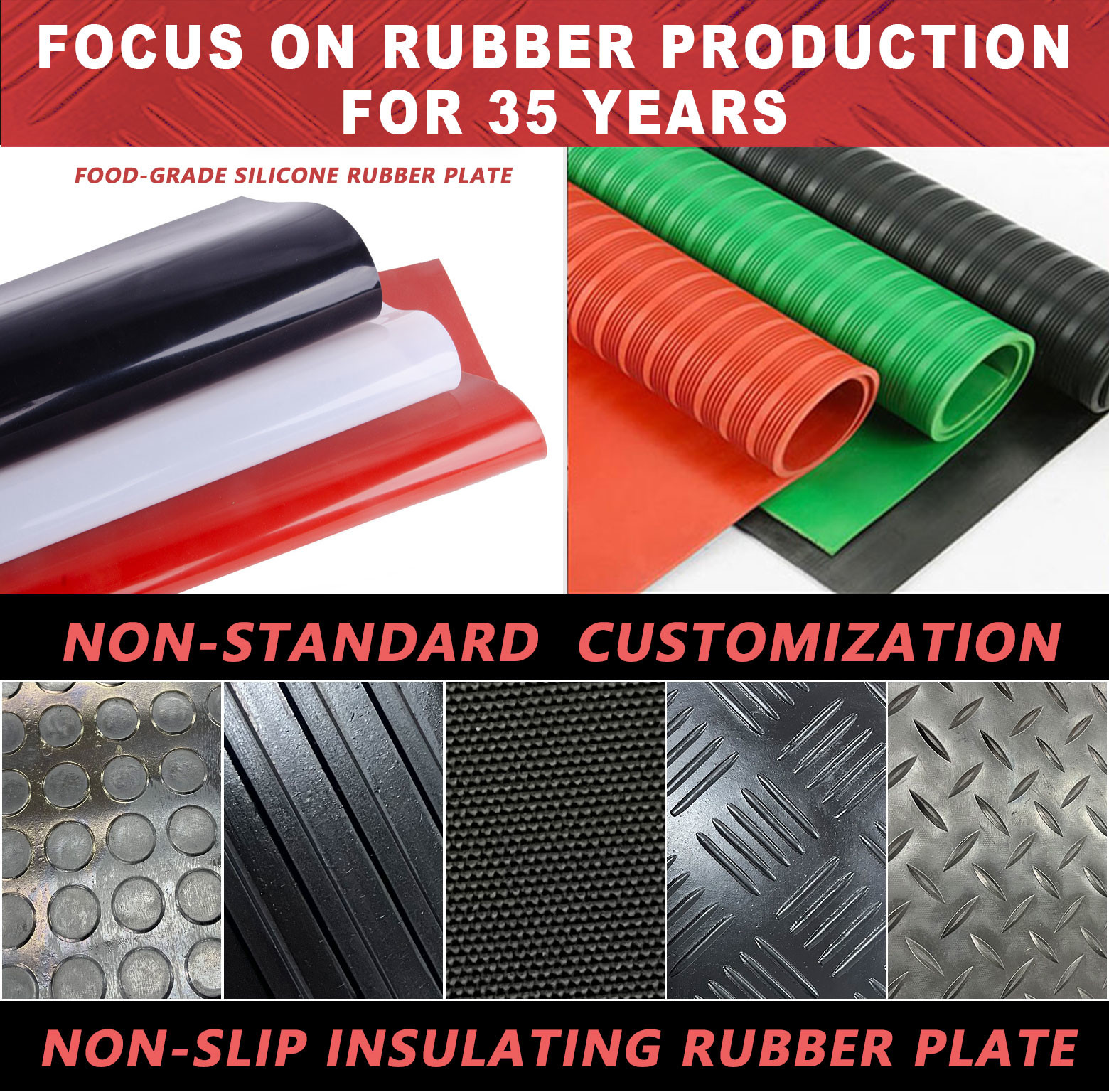 Min. 2.5MPa Tensile Strength Rubber Sheet For Excellent Insulativity And Flexibility