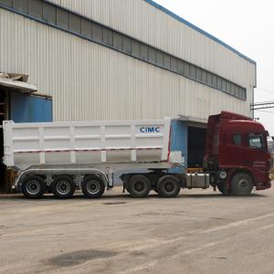Quality 35 Ton Tri Axle Tipper Semi Trailer With Hydraulic Mechanic Suspension wholesale