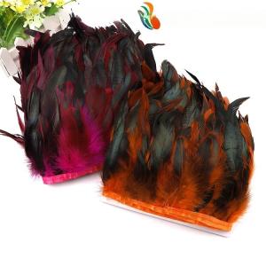 Quality Event Party Supplies Rooster Coque Feather Fringe Trim with Satin Ribbon wholesale
