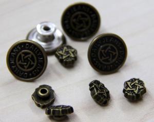 Quality Embossed Logo Custom Clothing Buttons Brass Reusable / Washable wholesale