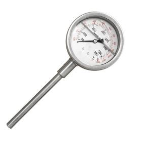 Quality Lower Mount Stainless Steel 4'' 100MM Glycerine Bimetal Stem Thermometer 50C wholesale