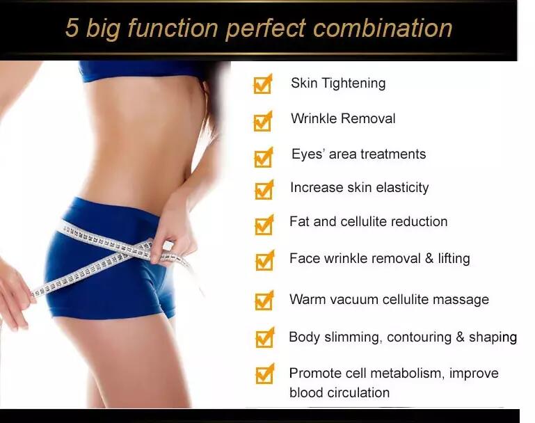 White Vela Shape Machine Skin Lifting Vacuum Roller Slimming Machine With 5 Handles
