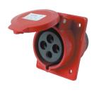 16A IP44 Industrial Power Sockets International Standard Panel Mounted Straight