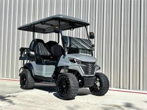 Quality Lead Grey 4 Seater Electric Golf Cart Premium Seats 14 Inch Off-Road Tires 72v Lithium Battery wholesale