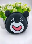 OEM Soft Silicone Toys Reusable Bags Black Cartoon Bear Shape