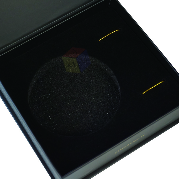 Luxury Black Magnetic Closure Custom Foil Logo Paper Caviar Gift Box Packaging With Foam Insert