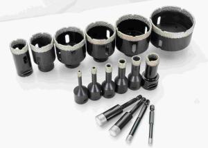 Quality M14 Shank Dry Vacuum Brazed Diamond Hole Saw / Diamond Tile Hole Cutter Set wholesale