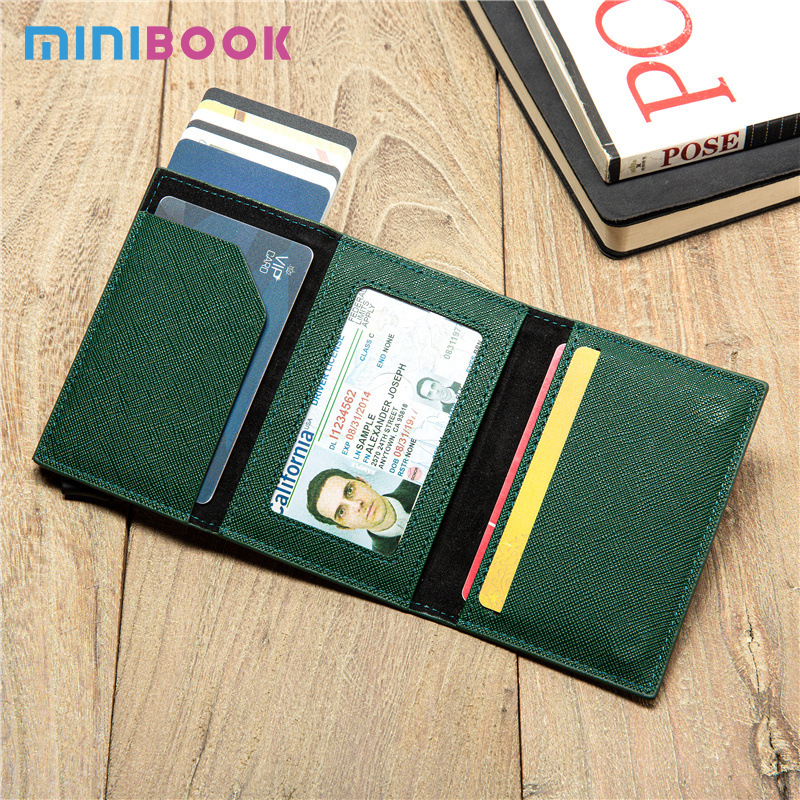 Custom Logo Avaliable Credit Card Holder with RFID Blocking and Banknote Compartment
