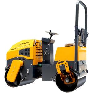 Quality 1 Ton Double Drum Walk Behind Road Roller Soil Compactor Rollers for Road Construction wholesale
