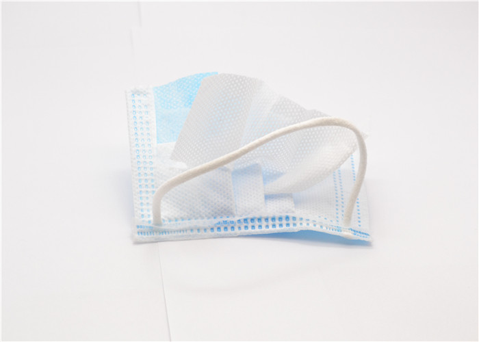 Pp 3 Ply Non Woven Face Mask Adjustable Nose Piece Latex Free Earloop Tie - On