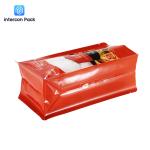 Red Color OPP Gusset Packaging Bag hot pressing Customized Logo