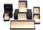 Black Leather Jewelry Box Custom Logo Insert: Velour Foam For Gift Packaging