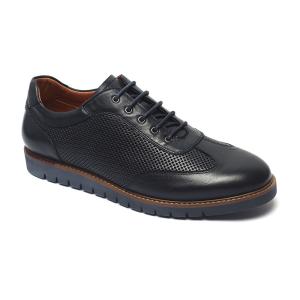 Quality OEM ODM Black Lace Up Mens Breathable Leather Shoes wholesale