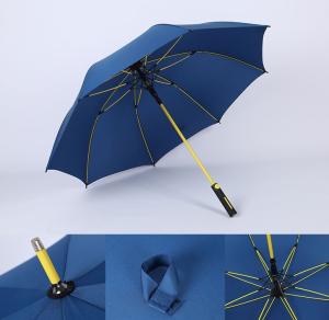 Quality 30 Inches Yellow Auto Open Golf Umbrella Fiberglass Frame wholesale