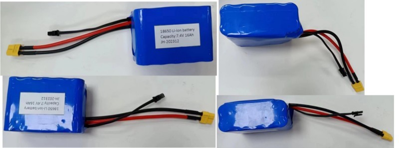 Custom Battery Pack 7.4V 16Ah 2S5P 18650 Cell 3200mAh BMS 25A With MX3.0 Charging Plug