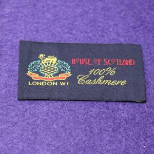 Quality OEM Garment Luxury Custom Apparel Tags Black Polyester Square Sew In Name Labels wholesale