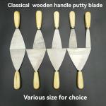 Professional Manufacture Wooden Handle Knife Putty Scraper Knife with 0.7mm