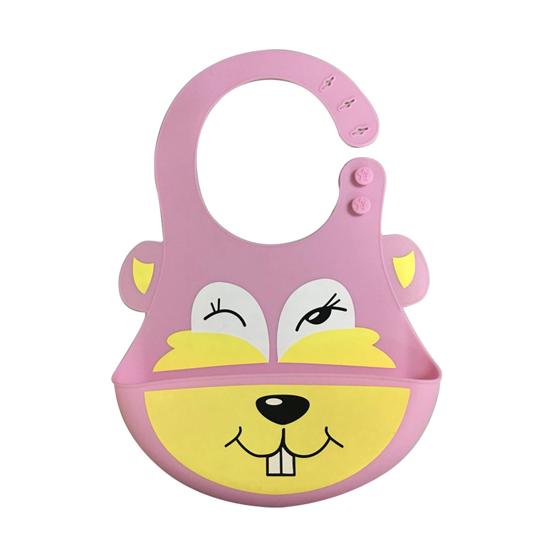 Non Toxic Baby Tableware 75g Silicone Feeding Bib Adjustment
