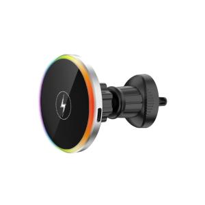 Quality 15W Magnetic Car Holder with Magnetic Wireless Charging Silver/Grey Color wholesale