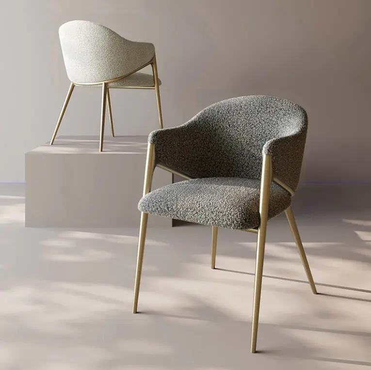 Fabric Upholstered Dining Chairs With Metal Legs Luxury Design For Home