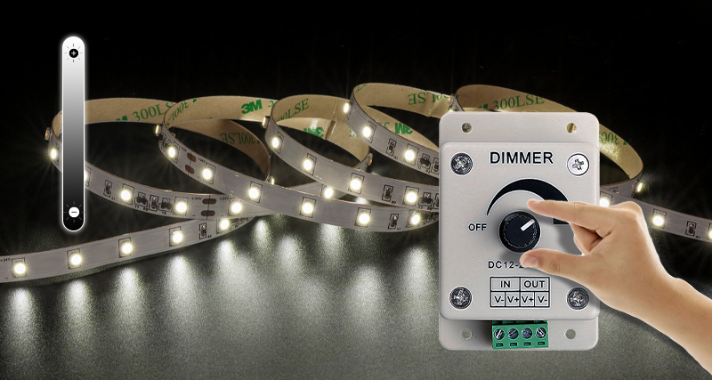 DC 12V 8A LED Controller Dimmer Switch Adjustable Brightness Single Color
