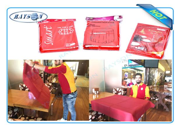 30-80 Gram PP Spunbond Non Woven Tablecloth / Table Cover Panton For Hotel /